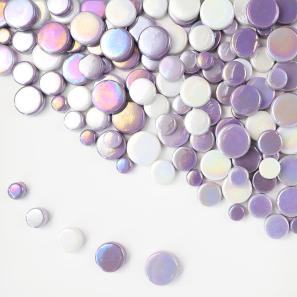 RRI600  Coin Round Recycled Mosaic Glass Tile