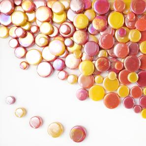 RRI500  Coin Round Recycled Mosaic Glass Tile