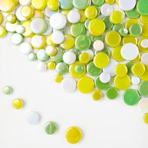 RRI350  Coin Round Recycled Mosaic Glass Tile