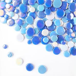 RRI200  Coin Round Recycled Mosaic Glass Tile