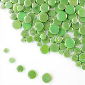 RRI32  Coin Round Recycled Mosaic Glass Tile
