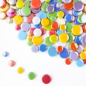 RRI900  Coin Round Recycled Mosaic Glass Tile